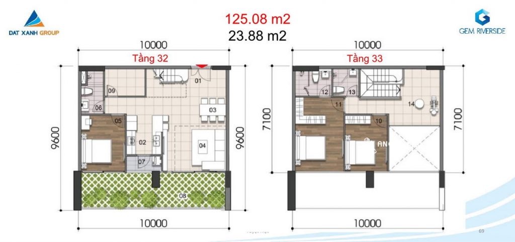 Thiết kế căn Duplex 125.08m2