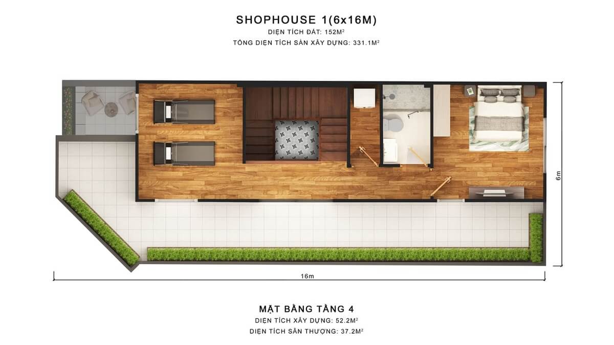 Shophouse 1C tầng 4