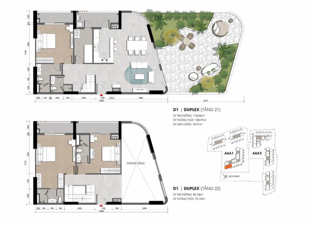 Thiết kế căn hộ Duplex mẫu D1